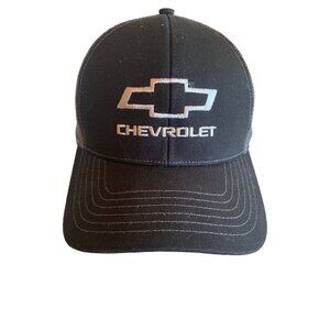 Chevrolet Logo Black Mesh Back Trucker Hat Cap Adjustable